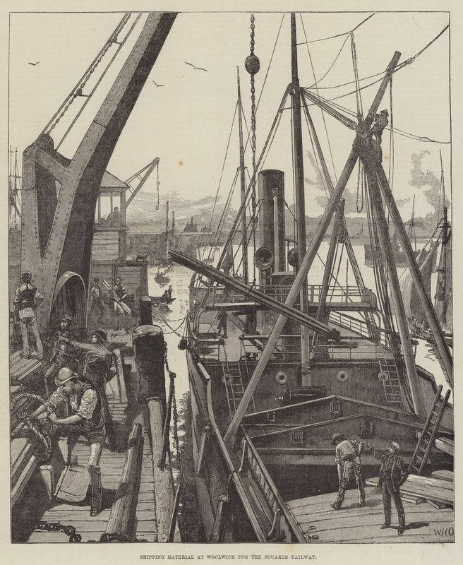 Shipping Material at Woolwich for the Souakim Railway by William Heysham Overend