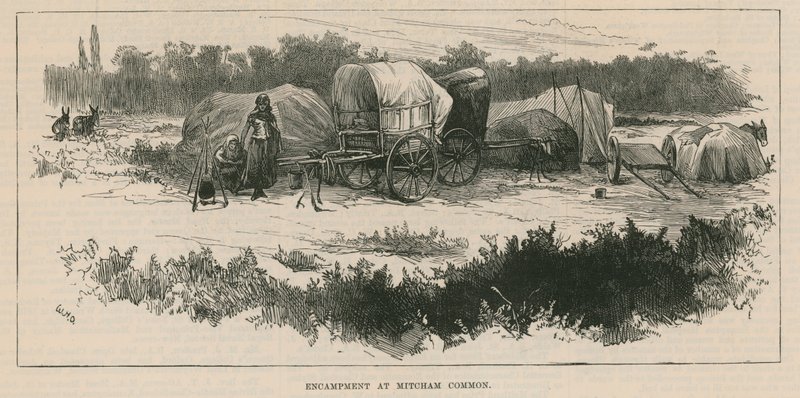 Sketches of Gypsy Life; Encampment at Mitcham Common by William Heysham Overend