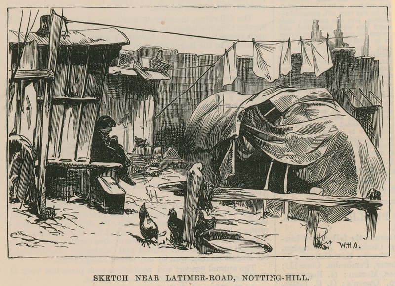 Sketches of Gipsy Life; Sketch near Latimer Road, Notting Hill by William Heysham Overend