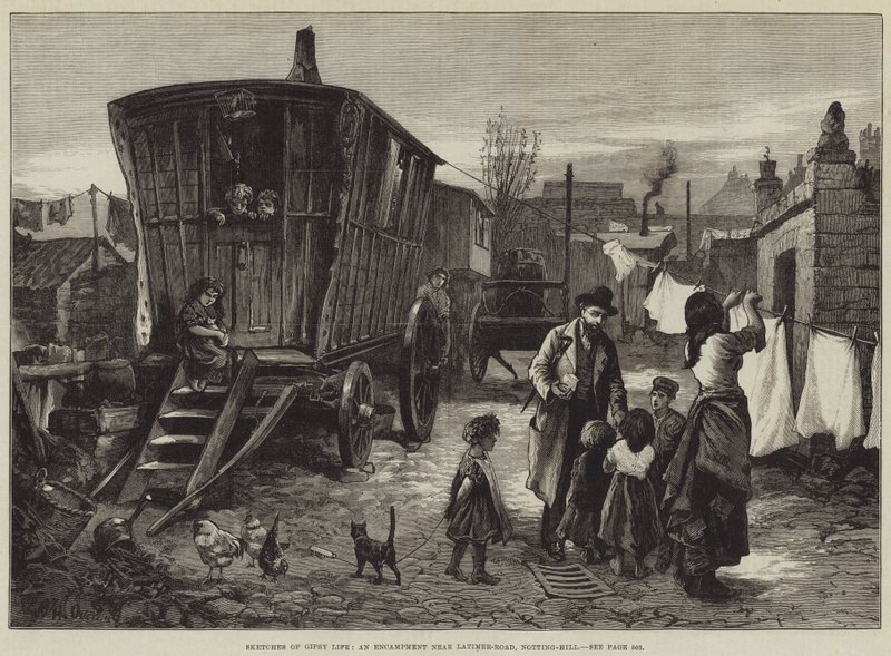 Sketches of Gipsy Life, an Encampment near Latimer-Road, Notting-Hill by William Heysham Overend