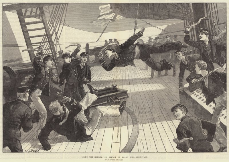 Sling the Monkey! A Sketch on Board HMS Inconstant by William Heysham Overend