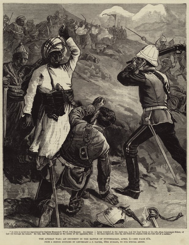 The Afghan War, an Incident in the Battle of Futtehabad, 2 April by William Heysham Overend