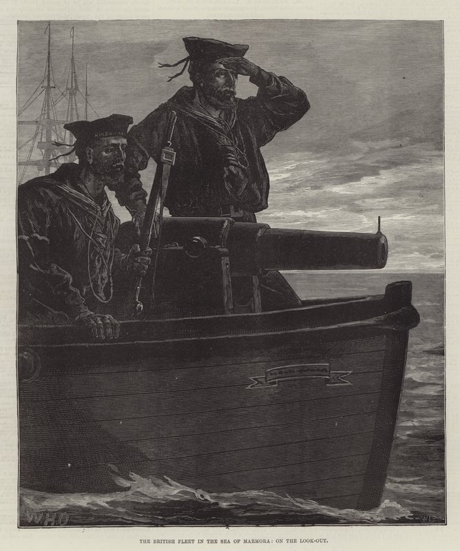 The British Fleet in the Sea of Marmora, on the Look-Out by William Heysham Overend