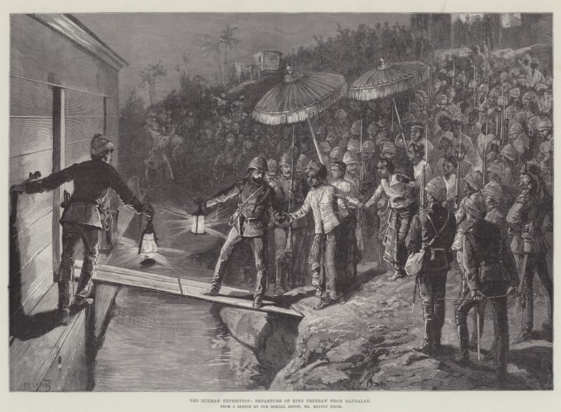 The Burmah Expedition, Departure of King Theebaw from Mandalay by William Heysham Overend