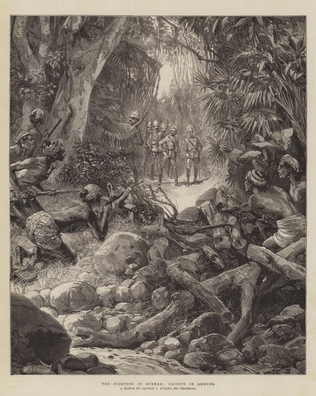 The Fighting in Burmah, Dacoits in Ambush by William Heysham Overend