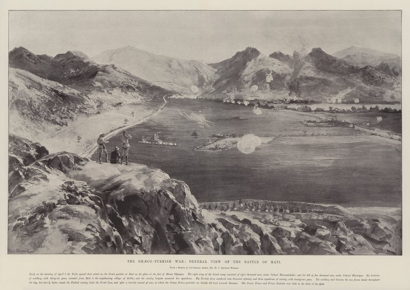 The Graeco-Turkish War, General View of the Battle of Mati by William Heysham Overend