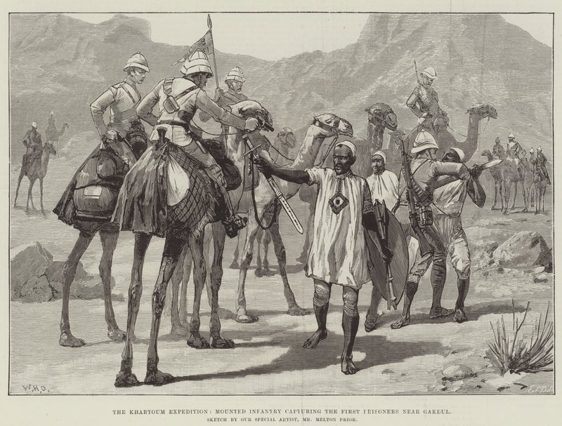 The Khartoum Expedition, Mounted Infantry Capturing the First Prisoners near Gakdul by William Heysham Overend