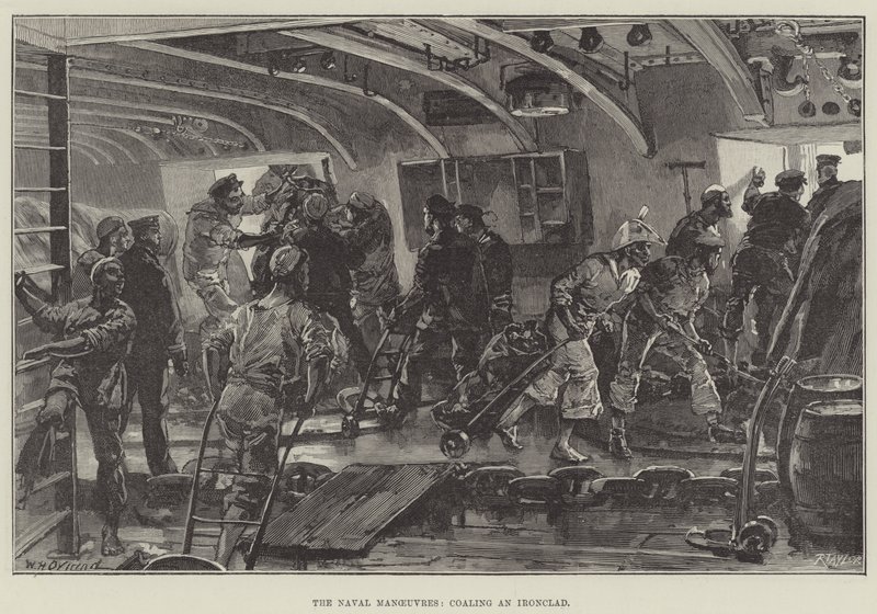 The Naval Manoeuvres, coaling an Ironclad by William Heysham Overend