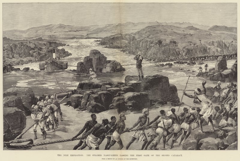 The Nile Expedition, the Steamer Nassif-Kheir Passing the First Gate of the Second Cataract by William Heysham Overend