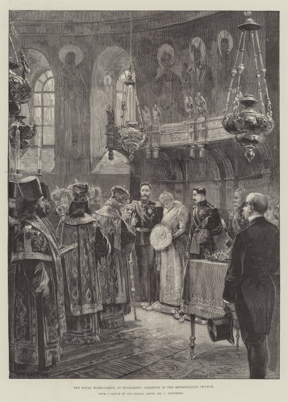 The Royal Home-Coming at Bucharest, Ceremony in the Metropolitan Church by William Heysham Overend