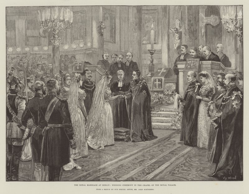 The Royal Marriage at Berlin, Wedding Ceremony in the Chapel of the Royal Palace by William Heysham Overend