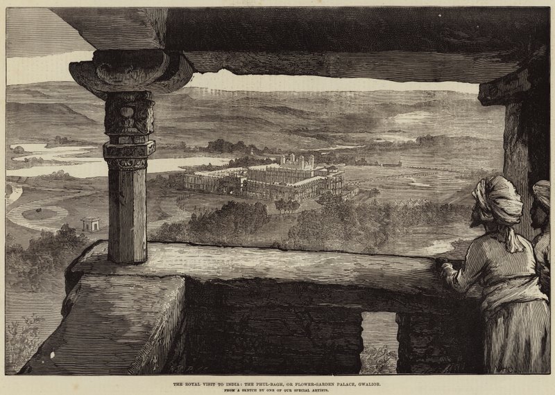 The Royal Visit to India, the Phul-Bagh, or Flower-Garden Palace, Gwalior by William Heysham Overend