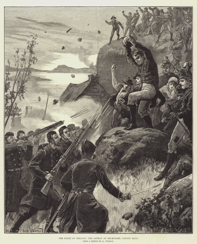 The State of Ireland, the Affray at Belmullet, County Mayo by William Heysham Overend