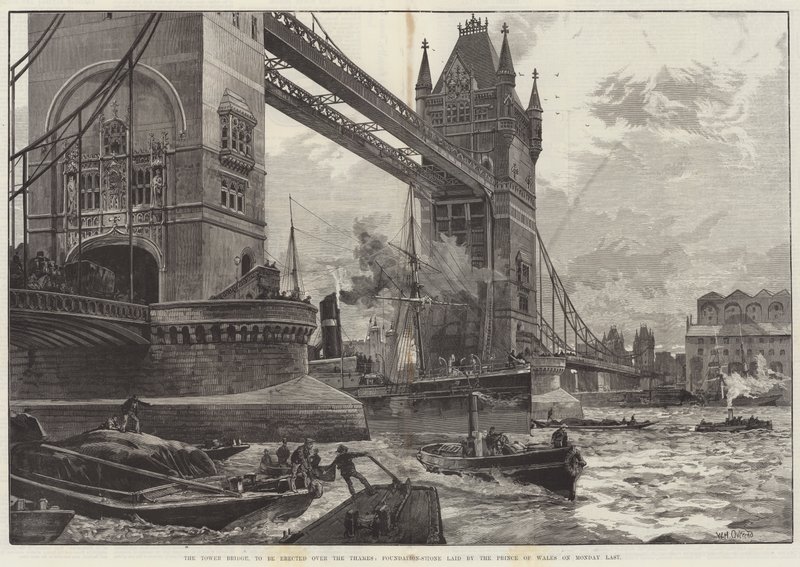 The Tower Bridge, to be erected over the Thames, Foundation-Stone laid by the Prince of Wales by William Heysham Overend