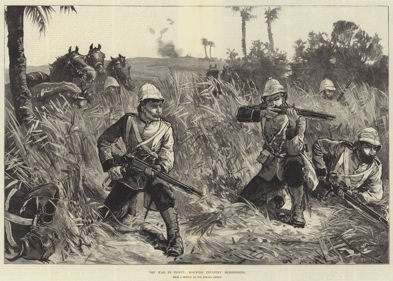 The War in Egypt, Mounted Infantry skirmishing by William Heysham Overend