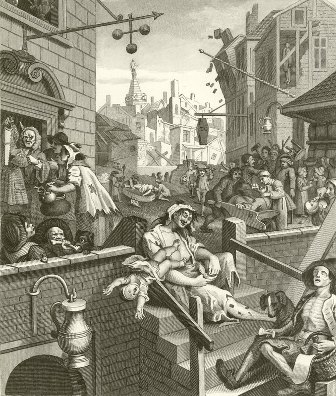 Beer Street and Gin Lane by William Hogarth