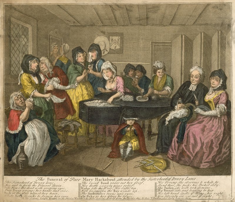The Funeral of Poor Mary Hackabout, Attended by the Sisterhood of Drury Lane by William Hogarth