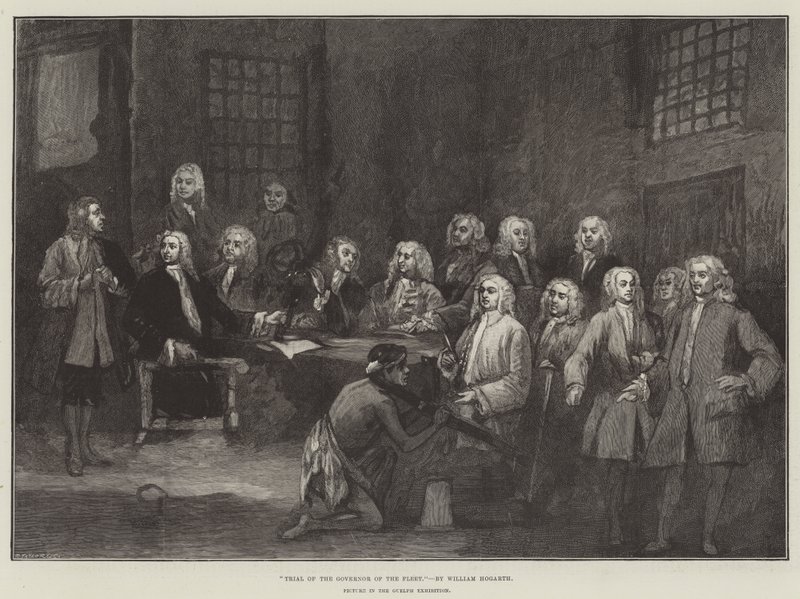 Trial of the Governor of the Fleet by William Hogarth