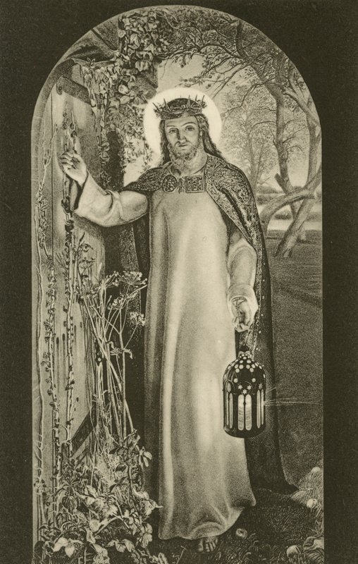 The Light of the World (depicting Christ carrying a lantern and knocking at a door) by William Holman (after) Hunt