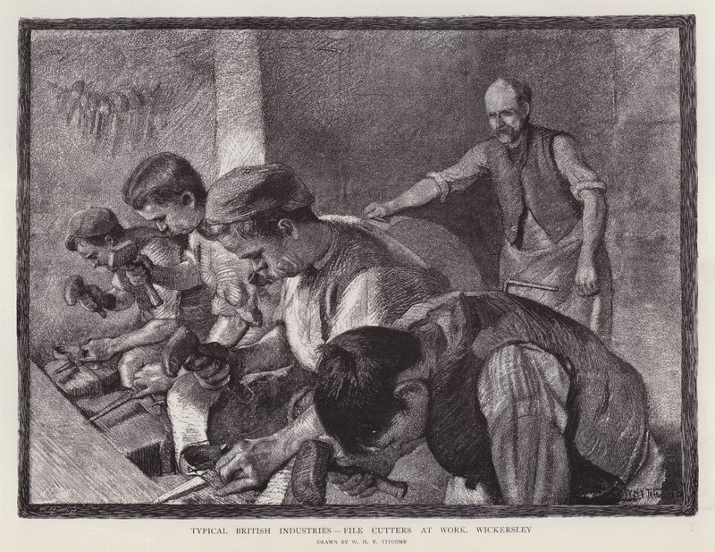 File Cutters at Work, Wickersley, South Yorkshire by William Holt Yates (after) Titcomb
