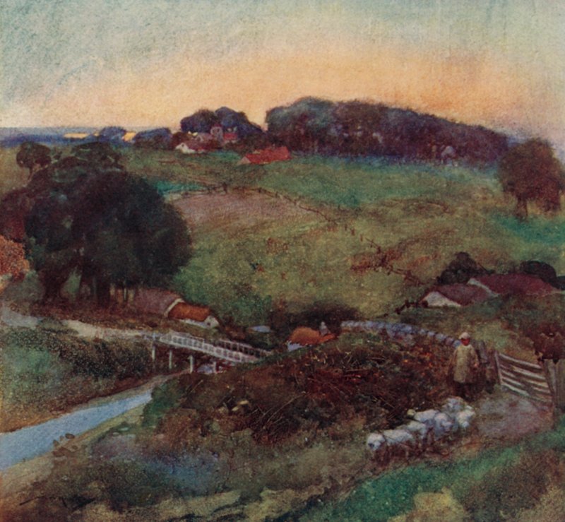 Illustration for The Deserted Village by Oliver Goldsmith by William Lee Hankey