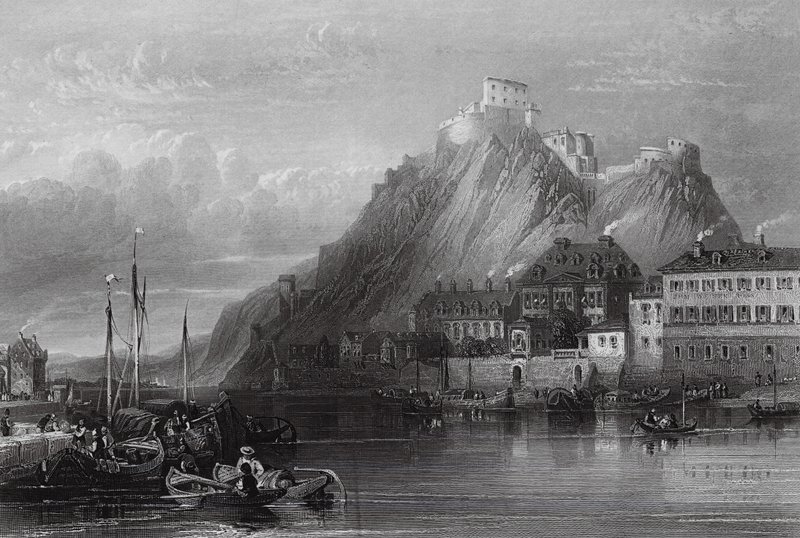 Fortress of Ehrenbreitstein, Rhine by William Leighton (after) Leitch
