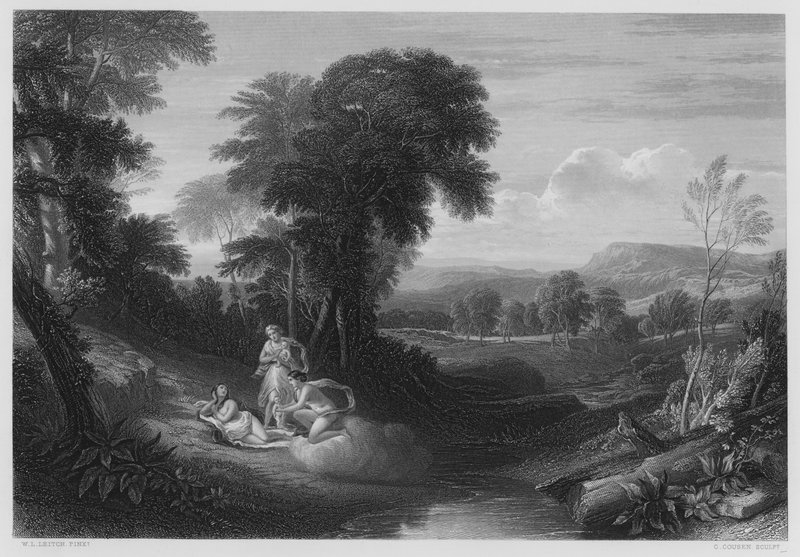 The Birth of Belphoebe and Amorett, from the picture in the Royal Collection by William Leighton (after) Leitch