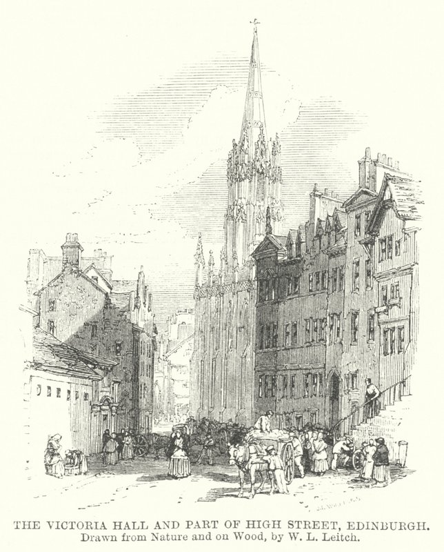 The Victoria Hall and Part of High Street, Edinburgh by William Leighton (after) Leitch