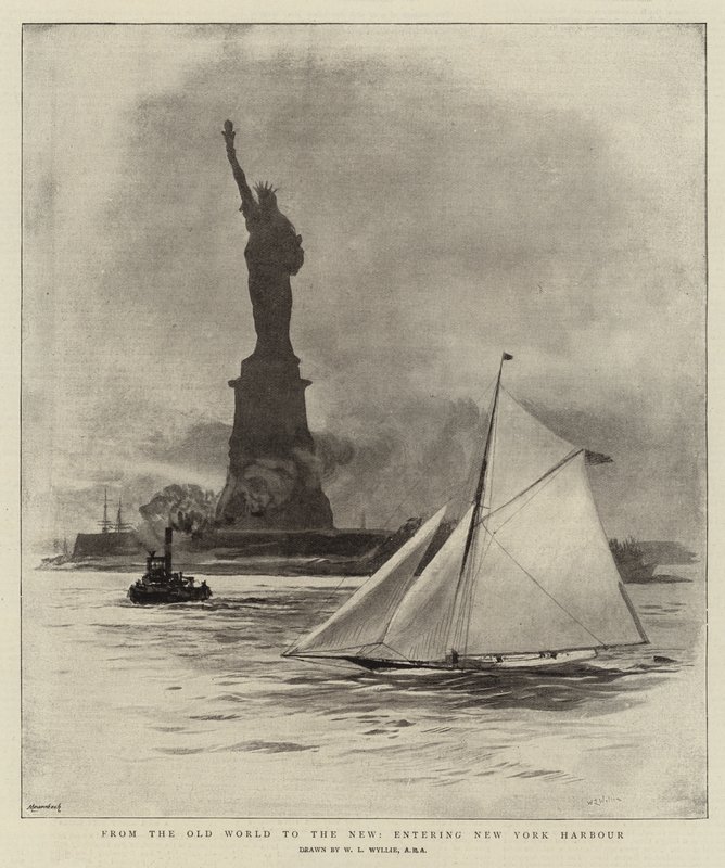 From the Old World to the New, entering New York Harbour by William Lionel Wyllie
