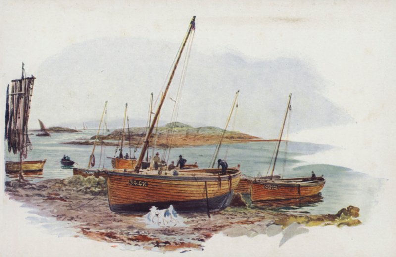 Loch Fyne Herring Skiffs at Tarbet by William Lionel Wyllie
