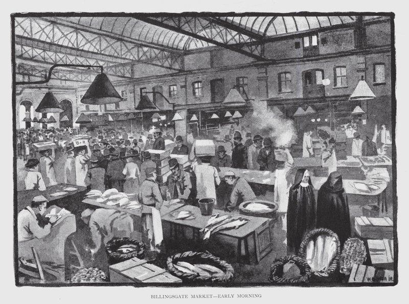 Billingsgate Market, Early Morning by William Luker