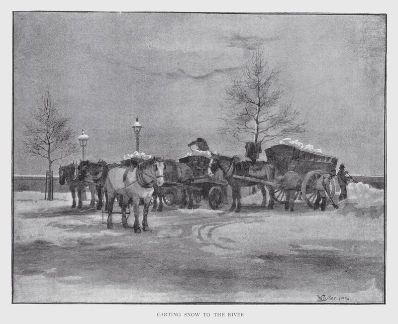 Carting Snow to the River by William Luker