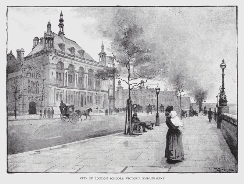 City of London Schools, Victoria Embankment by William Luker