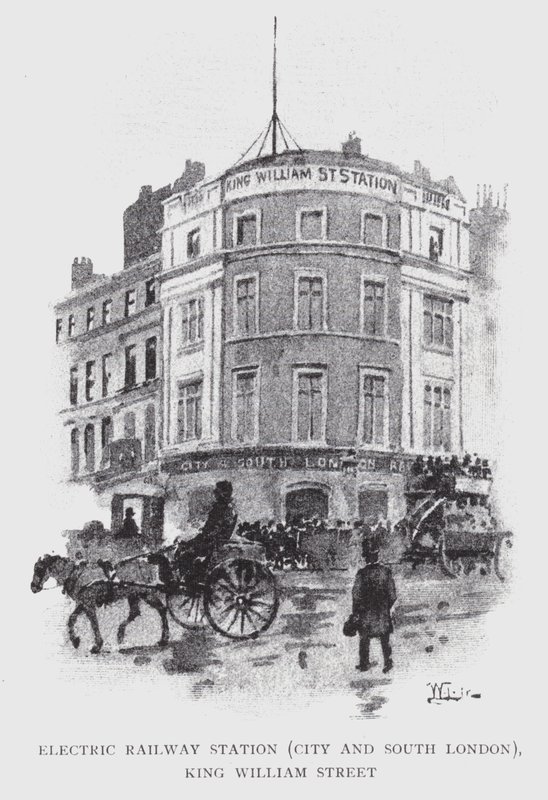 Electric Railway Station, City and South London, King William Street by William Luker