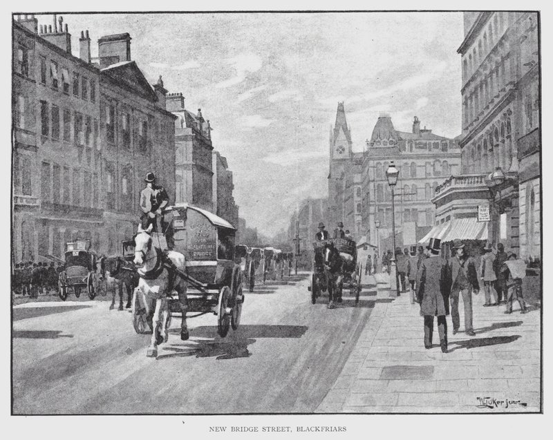 New Bridge Street, Blackfriars by William Luker