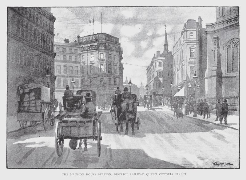 The Mansion House Station, District Railway, Queen Victoria Street by William Luker
