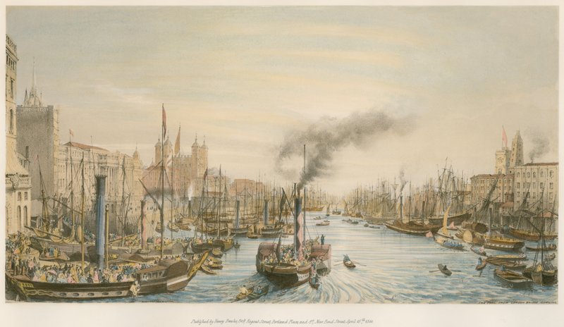 The Pool, from London Bridge, morning by William Parrott