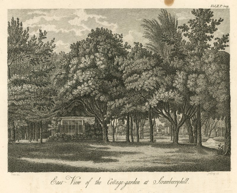 East View of the Cottage Garden at Strawberry Hill, Twickenham, London by William Pars