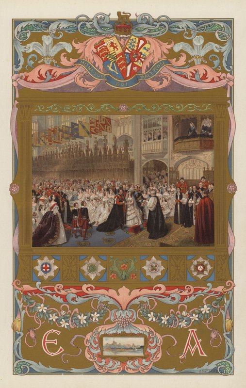 The wedding of the future King Edward VII and Queen Alexandra, in St George’s Chapel, Windsor, on 10 March 1863 by William Powell (after) Frith