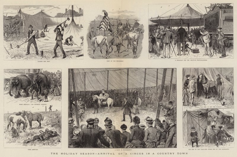 The Holiday Season, Arrival of a Circus in a Country Town by William Ralston