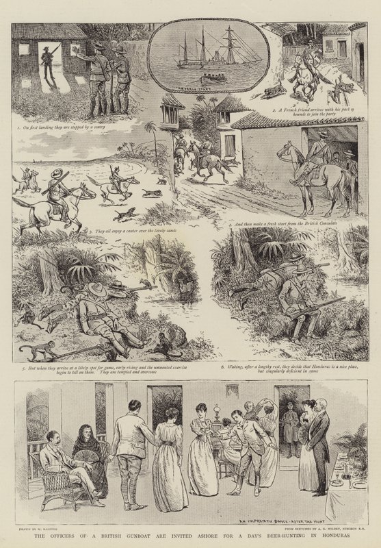 British Gunboat Officers Deerhunting in Honduras by William Ralston