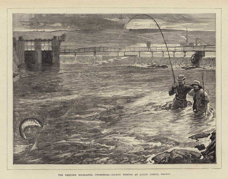 The Western Highlands, Connemara, Salmon Fishing at Lough Corrib, Galway by William Small