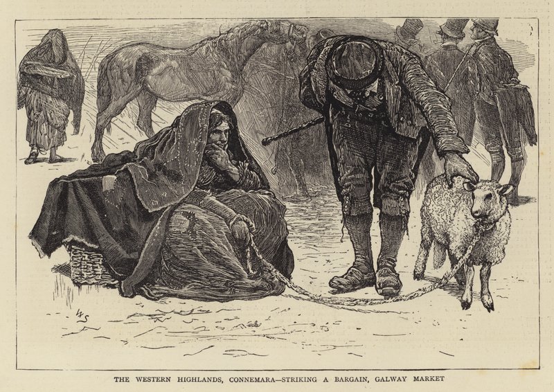 The Western Highlands, Connemara, striking a Bargain, Galway Market by William Small