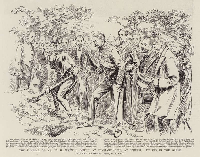 The Funeral of Mr W H Wrench, Consul at Constantinople, at Scutari, Filling in the Grave by William T. Maud