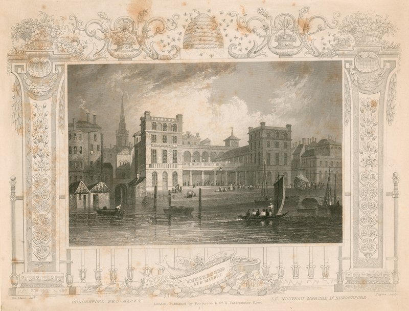 New Hungerford Market, London by William Tombleson