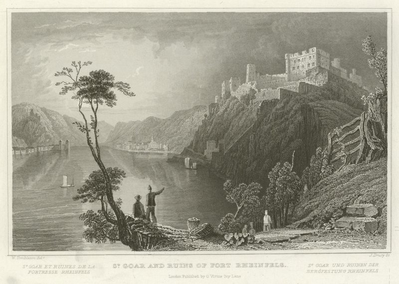 St Goar and Ruins of Fort Rheinfels by William Tombleson
