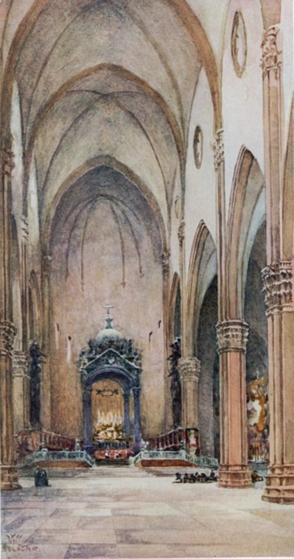 Bologna. Interior of S. Petronio by William Wiehe Collins