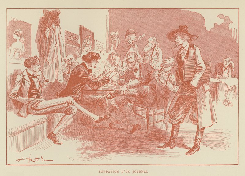 Foundation of a Newspaper by after Albert Robida