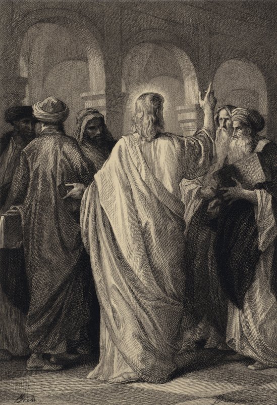 Jesus Converses with the Doctors by after Albert Robida
