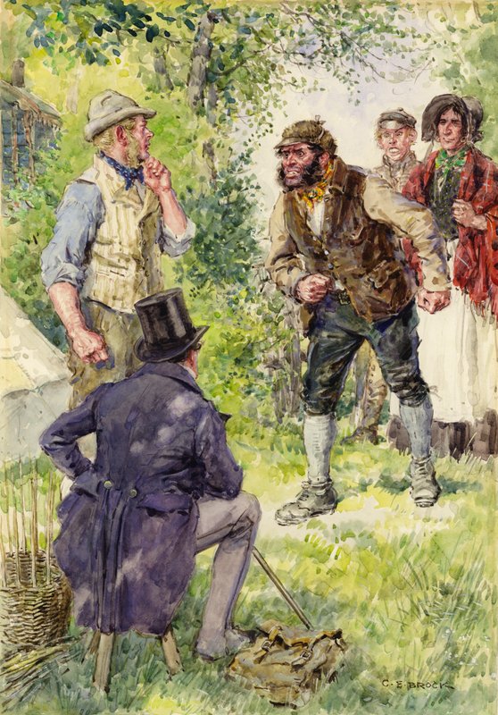 Illustration for The Way Beyond by Jeffery Farnol by after Charles Edmund Brock